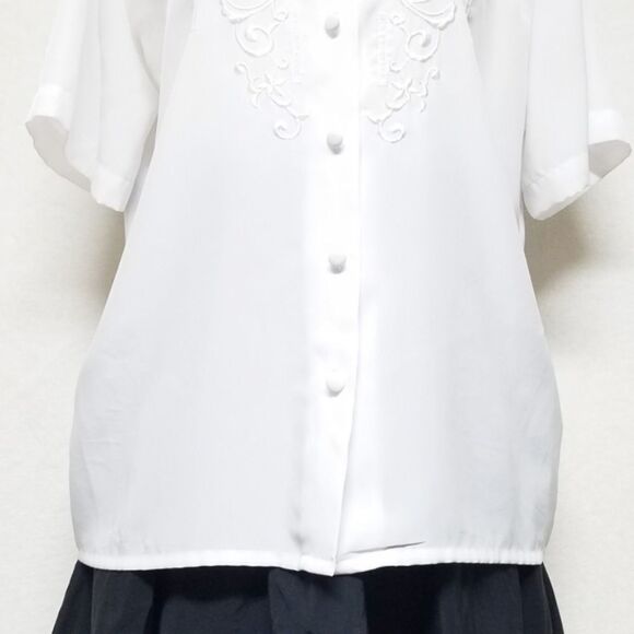 VINTAGE Southern Expressions White Embroidered Top - Picture 5 of 9